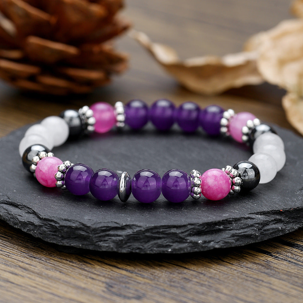 Fashion Casual Business Crystal Beaded Bracelet Unisex Hand Jewelry