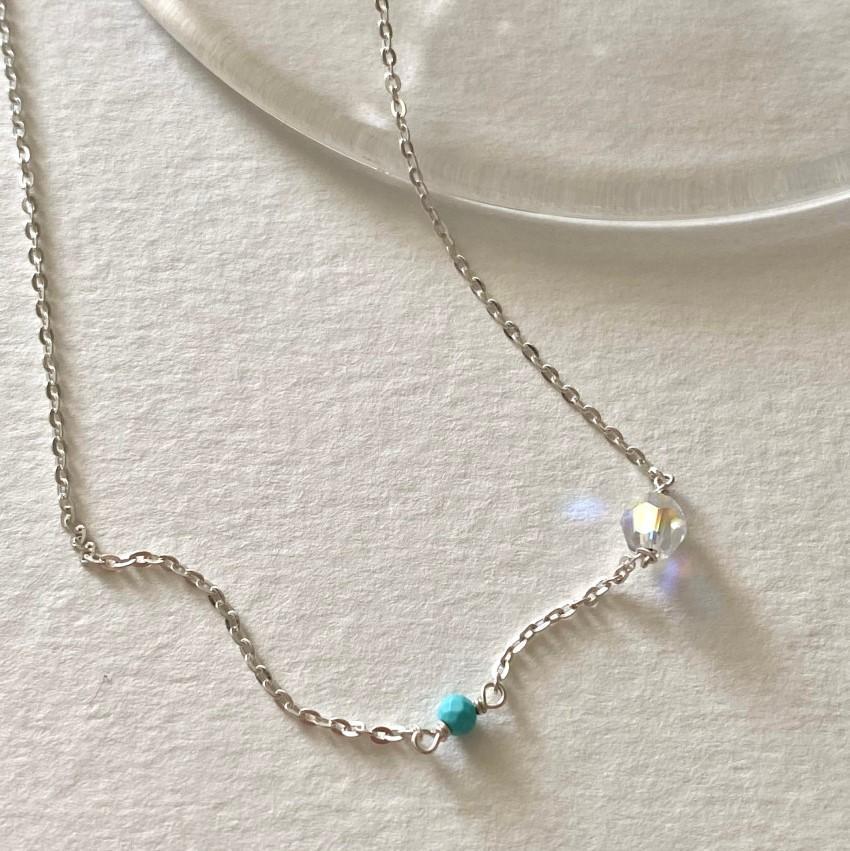 Collar con Colgante Geométrico Minimalista de Plata de Ley 925 con Baño de Oro y Detalles de Circonita en Cadena de Eslabones