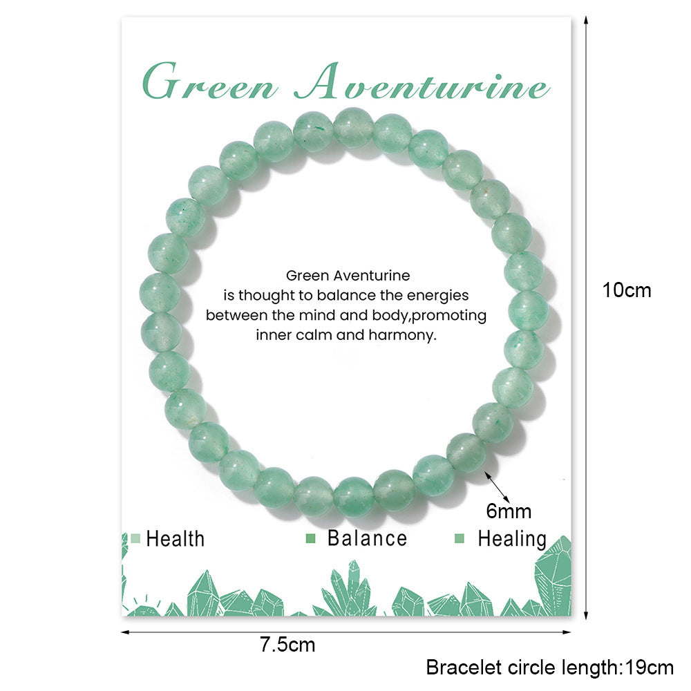6mm Natural Crystal Beaded Bracelet Unisex Elastic Stretch Bangle