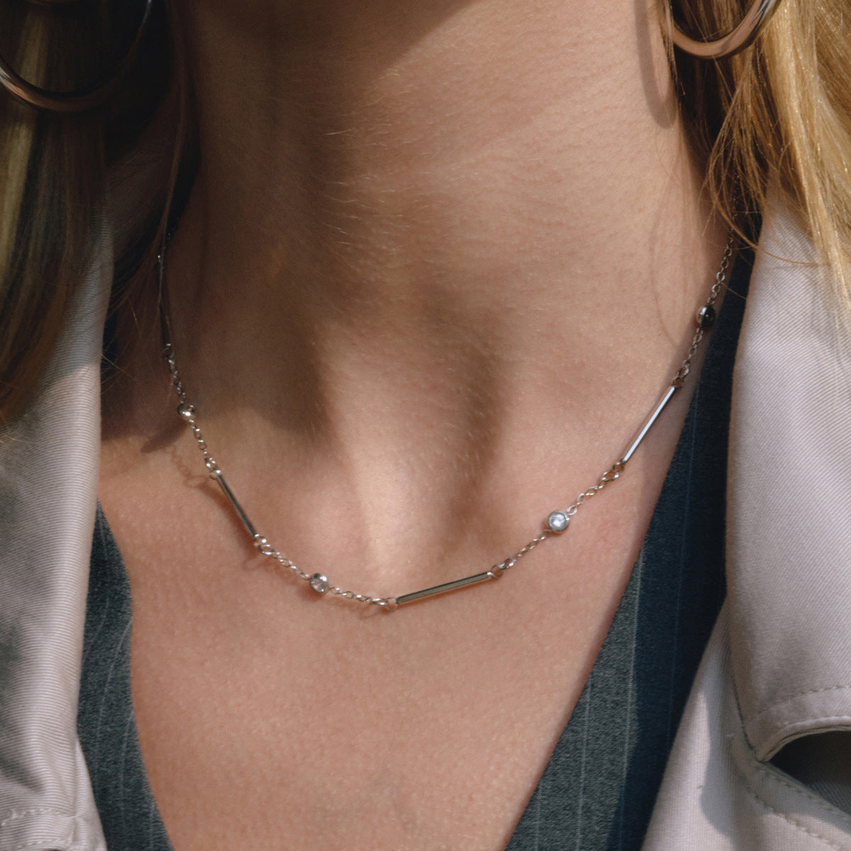 Minimalist Elegant Heart Stainless Steel PVD Necklace for Women