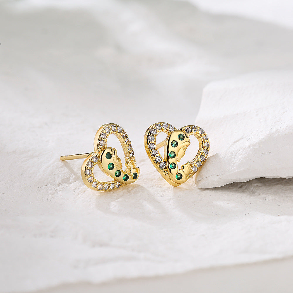Minimalist Geometric Stud Earrings for Women Copper Base with 18K Gold Plating and Micro-Pave Zirconia