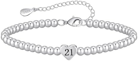 Personalized Heart Letter Number Brass Plated Silver Adjustable Bracelet Unisex Jewelry
