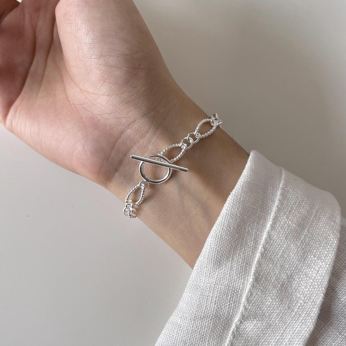Minimalist Vintage 925 Sterling Silver Handmade Knot Bracelet for Women