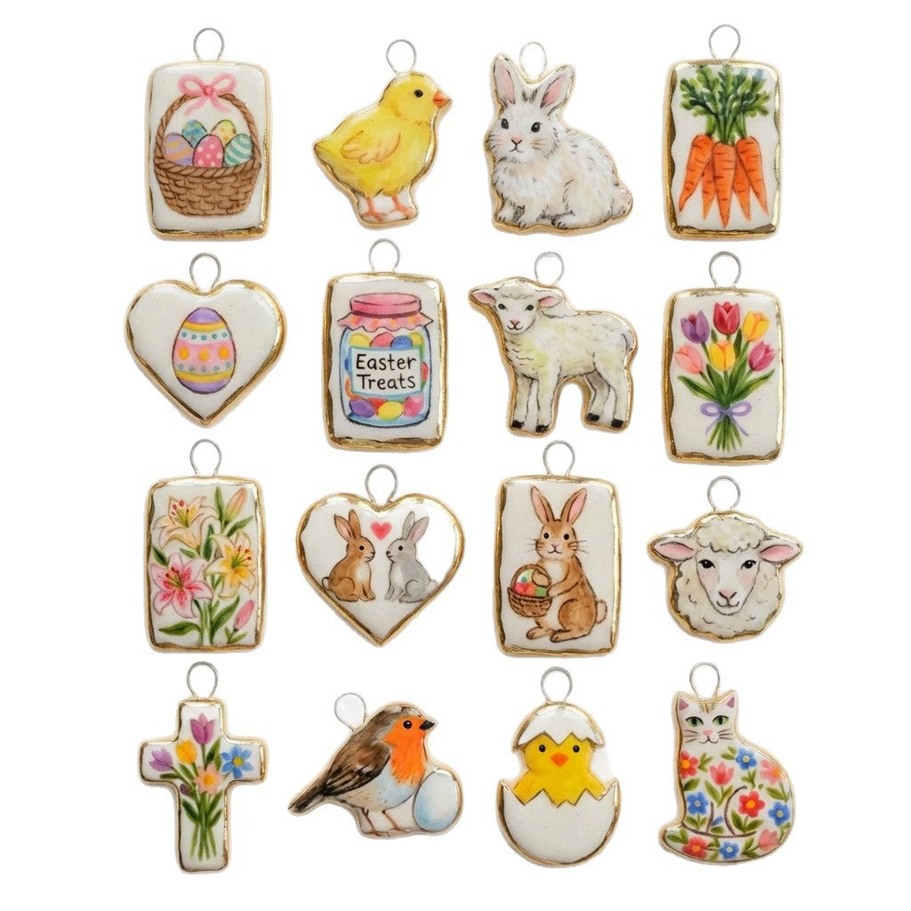 Charm a barra vintage in acciaio inossidabile PVD placcato oro con animale geometrico
