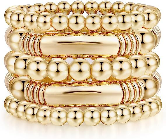 Bohemian Minimalist Gold Plated Round Bead Bracelet Unisex Geometric Ball Chain Bangle