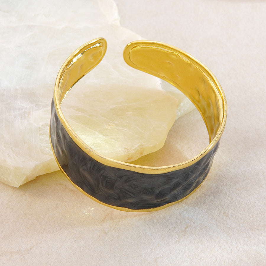 Geometric Drip Oil Plated Stainless Steel Bracelet