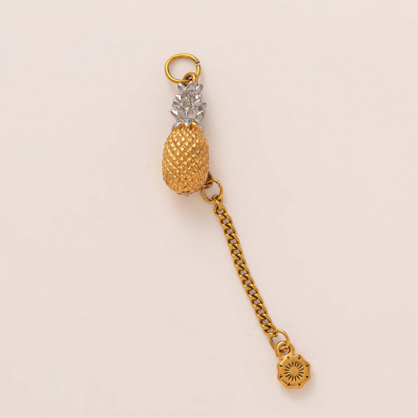 Vintage 18K Gold Plated Stainless Steel Round Pumpkin Charm Bar