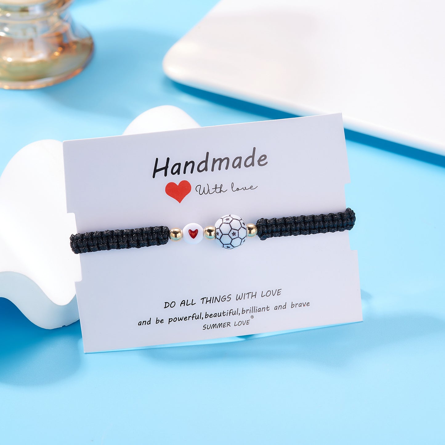 Casual Plated Acrylic Round Ball Bracelet for Women