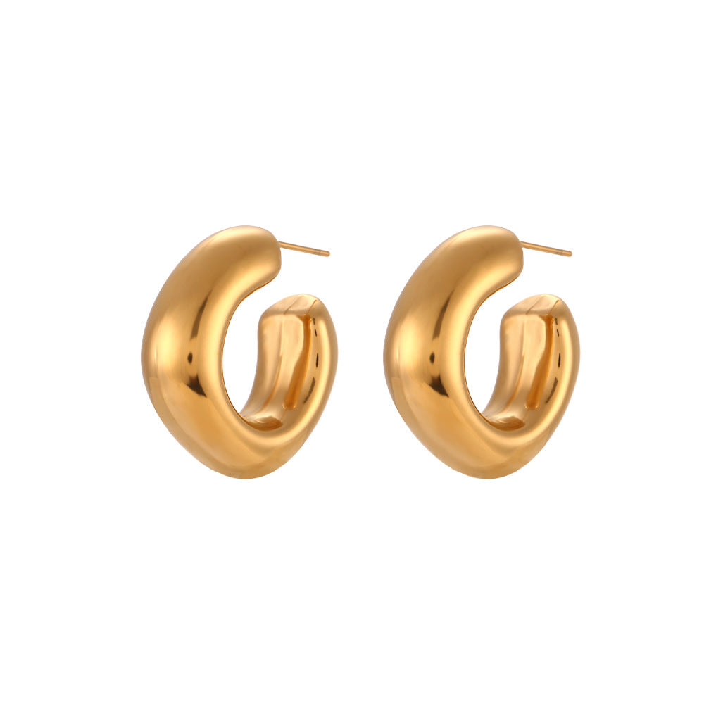 Minimalist Luxe Stainless Steel Square Hollow Hoop Earrings for Women with Polished Edges
