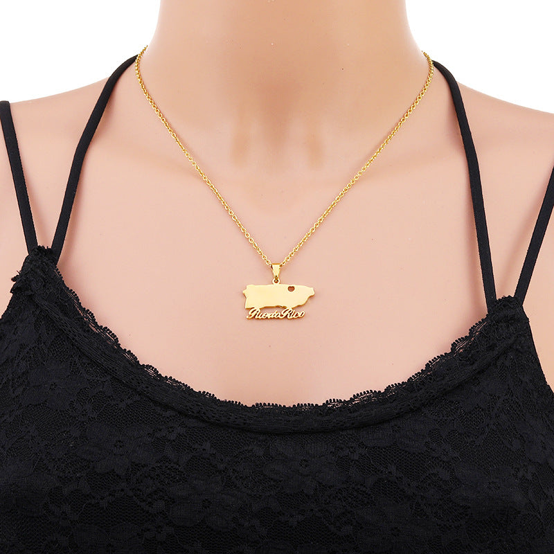 Collana con Pendente Minimalista a Cuore in Acciaio al Titanio Placcato, Unisex