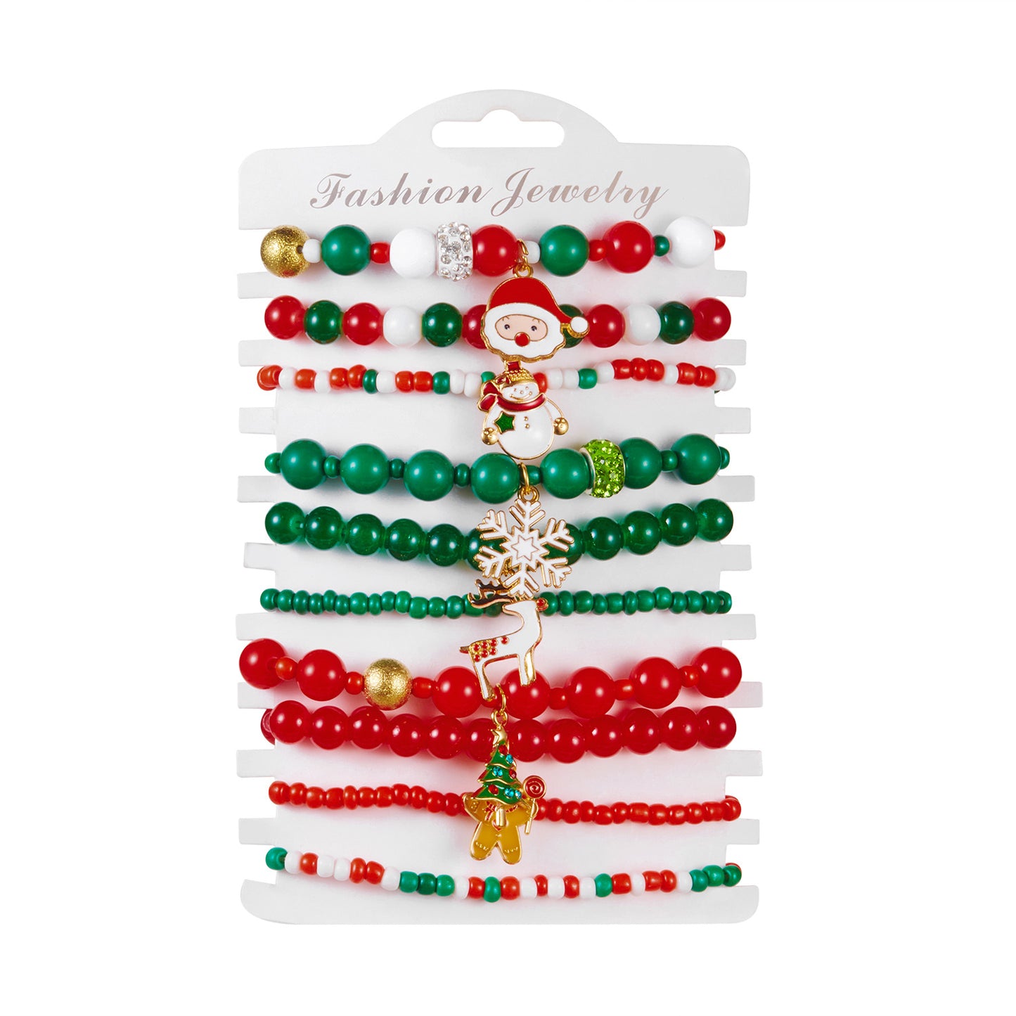 Handmade Polymer Clay Christmas Bracelet with Santa Claus Pendant and Letter Charms, Zinc Alloy, Festive Holiday Jewelry for Women