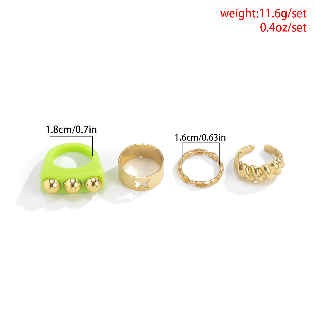 Vintage Ethnic Geometric Round Letter Alloy Plated Ring Set for Women