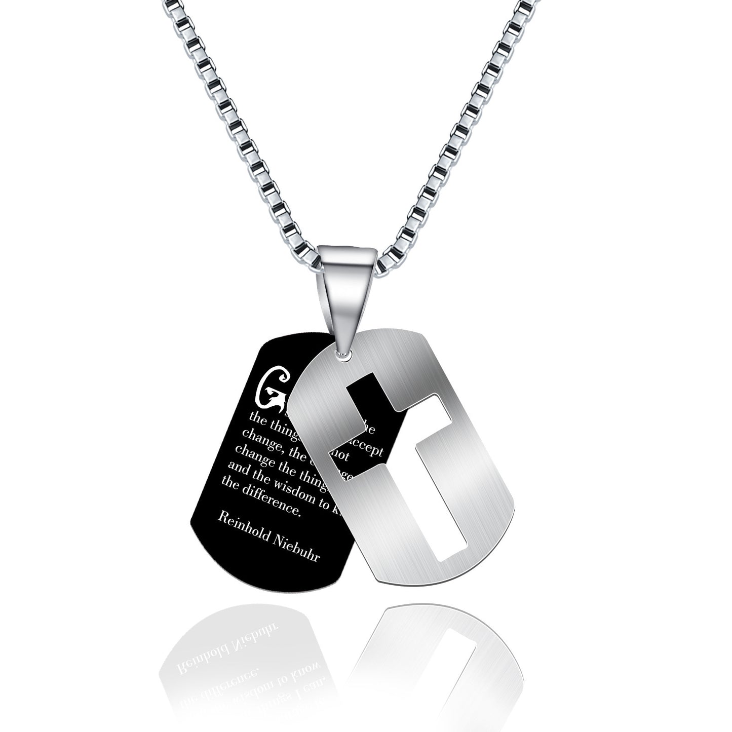 Minimalist Geometric Cross Pendant Necklace in Stainless Steel with Polished Titanium Steel Charm for Unisex Daily Wear