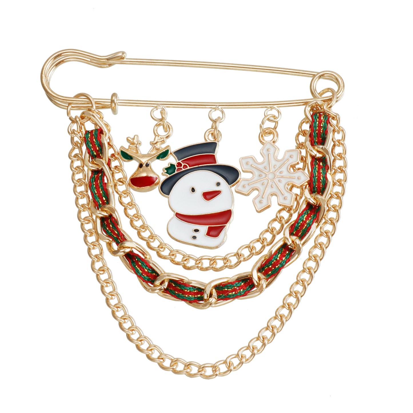 Original Design Geometric Snowflake Brooch in Alloy with Electroplated Finish for Women Christmas Holiday Decoration