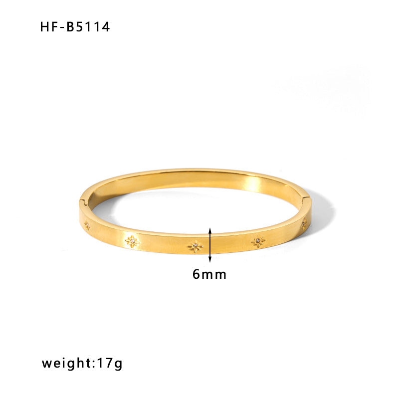 Fashionable 18K Gold Plated Stainless Steel Irregular Star Bracelet for Women