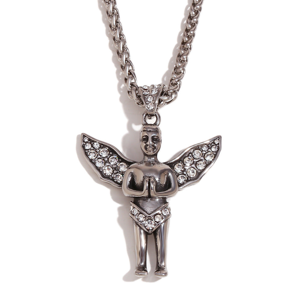 Minimalist Bird-Shaped Pendant Necklace for Women Stainless Steel with 18K Gold Plating