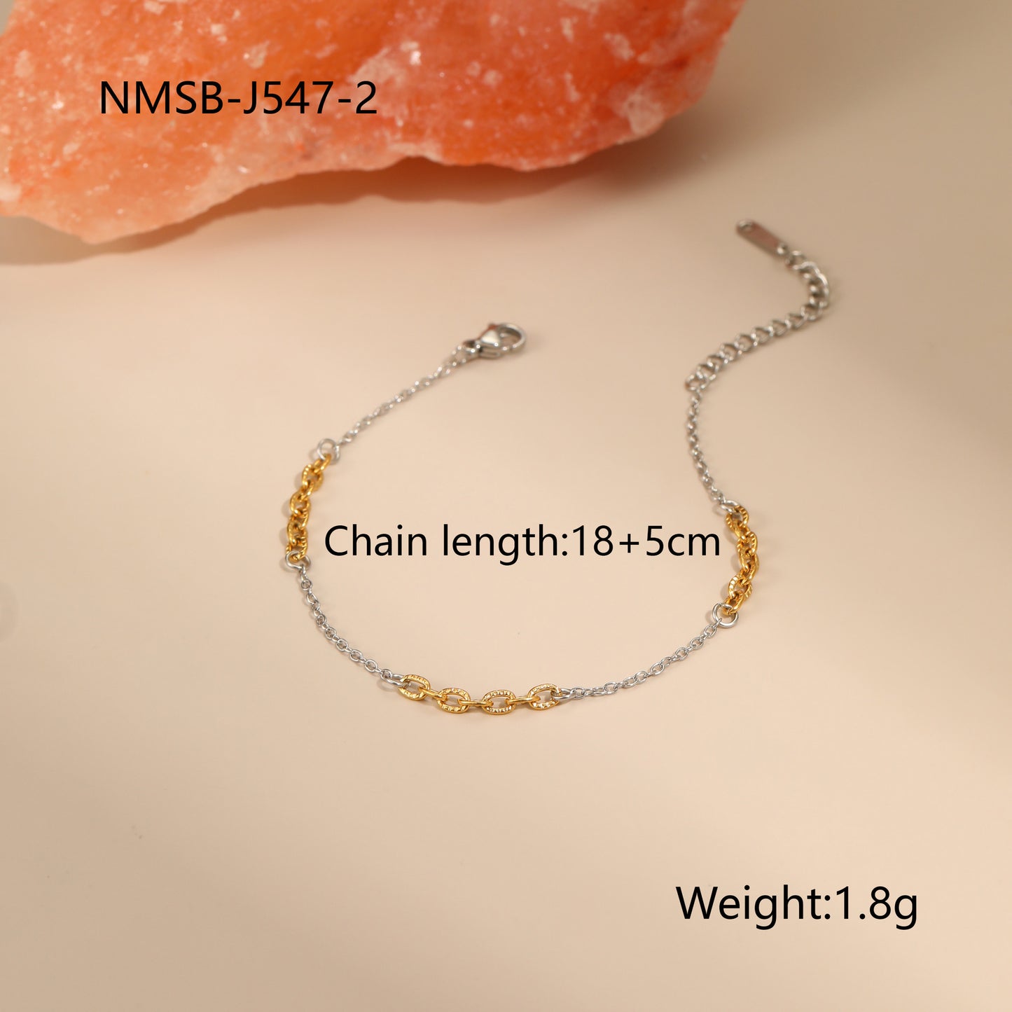 Collana geometrica alla moda in acciaio inossidabile con finitura placcata per donna