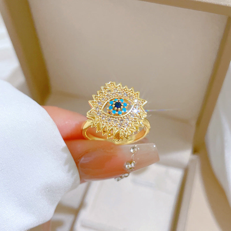 Sweet Cartoon Gold Plated Crown Shape Adjustable Ring for Women and Couples