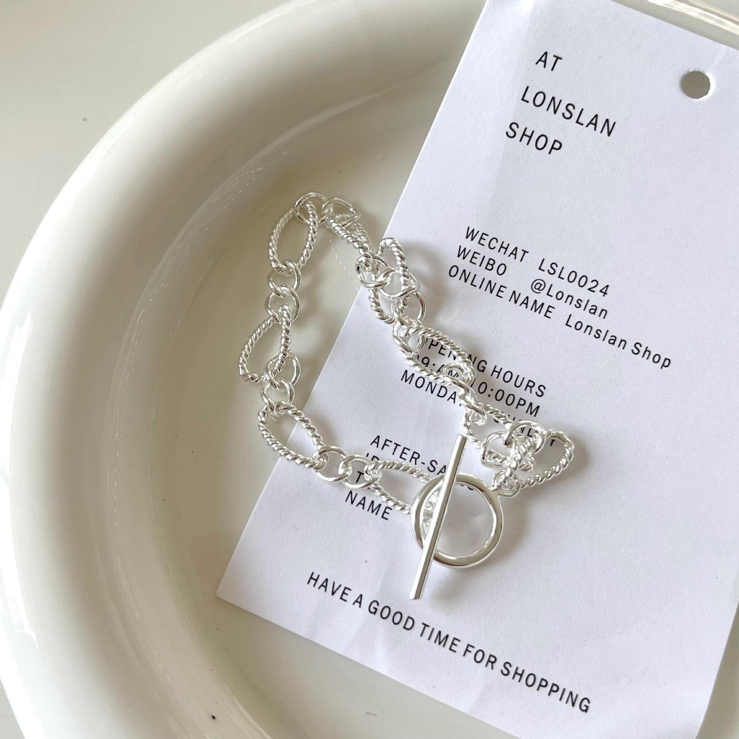 Minimalist Vintage 925 Sterling Silver Handmade Knot Bracelet for Women