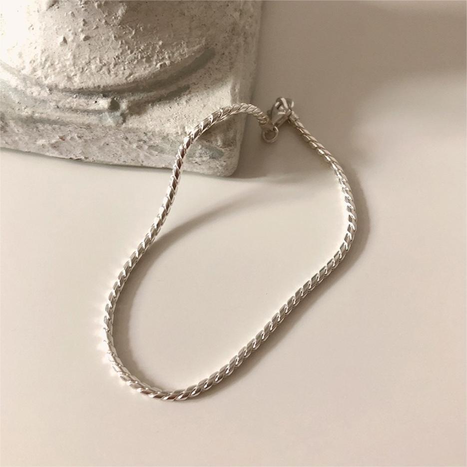 Bracciale a catena snake geometrico minimalista in argento sterling 925