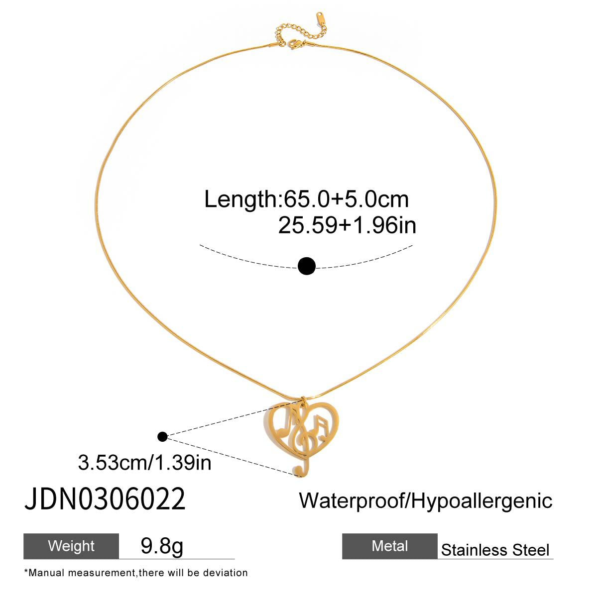 Minimalist Heart Geometric Stainless Steel PVD Plated Necklace for Women