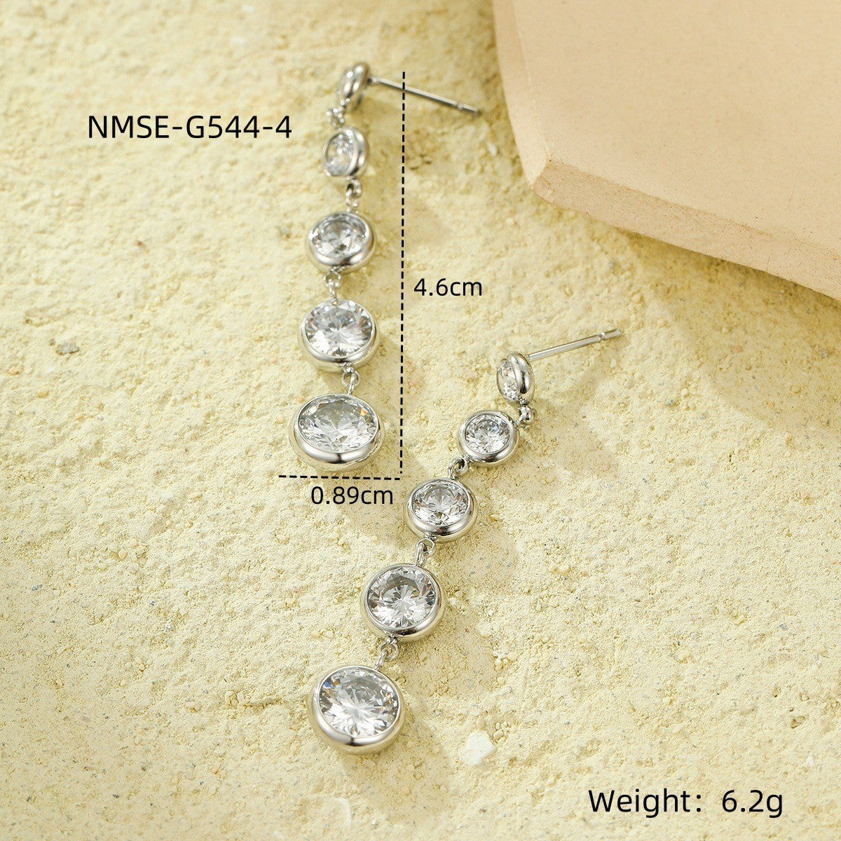 Pendientes de Acero Inoxidable Vintage con Circonitas y Baño de Oro de 18K para Mujer
