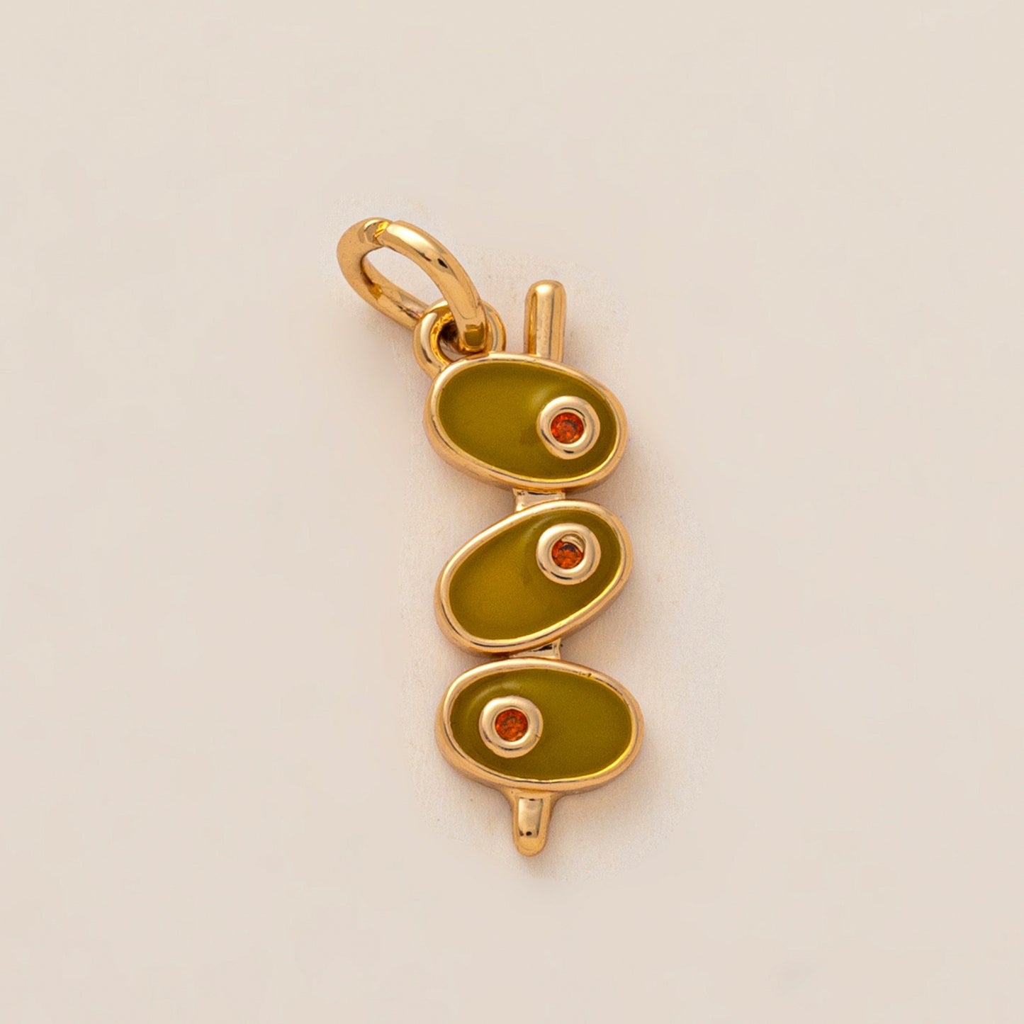 Minimalist Gold Plated Brass Plant Charm Bar for Shoes