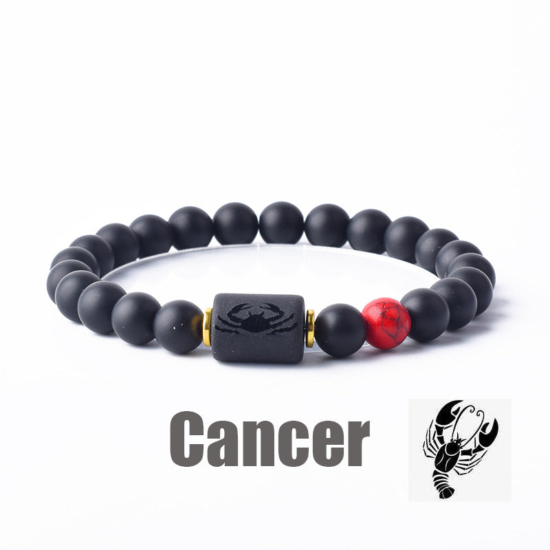 Classic Unisex Natural Stone Zodiac Beaded Bracelet