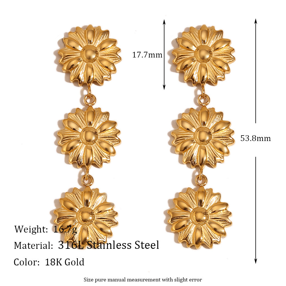 Fashionable Minimalist Geometric Hoop Earrings for Women Stainless Steel with 18K Gold Plating