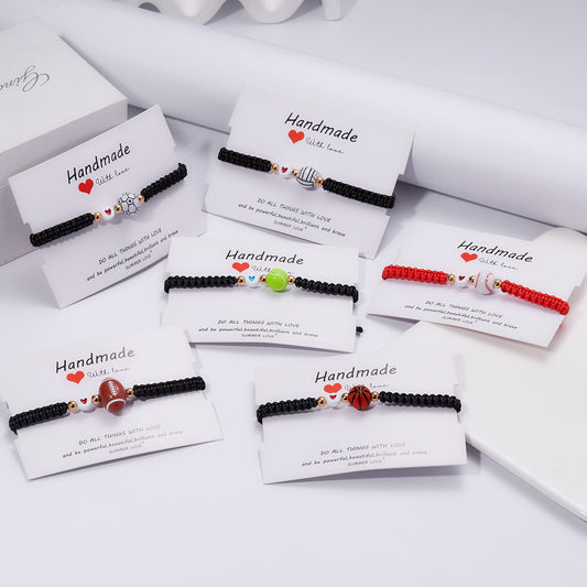 Bracciale Casual da Donna con Perle Rotonde in Acrilico