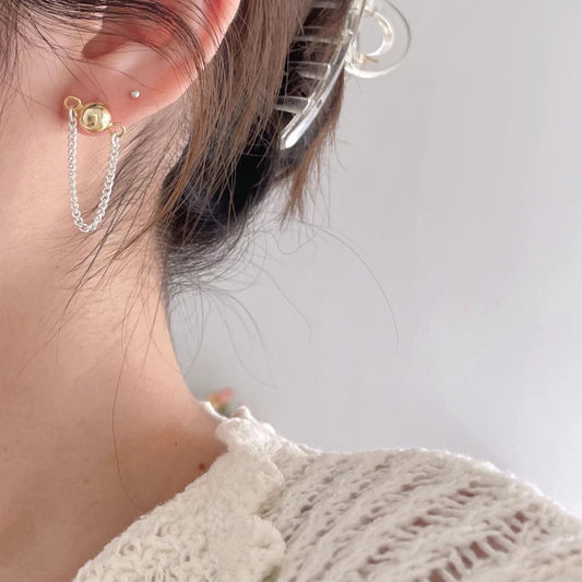 Orecchini a cerchio minimalisti a forma di stella in argento sterling S925, fatti a mano con design geometrico circolare