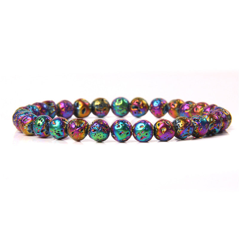 Sweet Natural Gemstone Round Beaded Stretch Bracelet Unisex