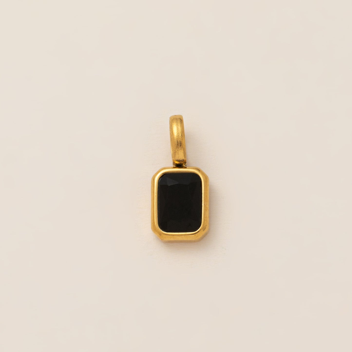 Minimalist Square Titanium Steel Pendant with Cubic Zirconia Inlay DIY Charm Bar Necklace for Women