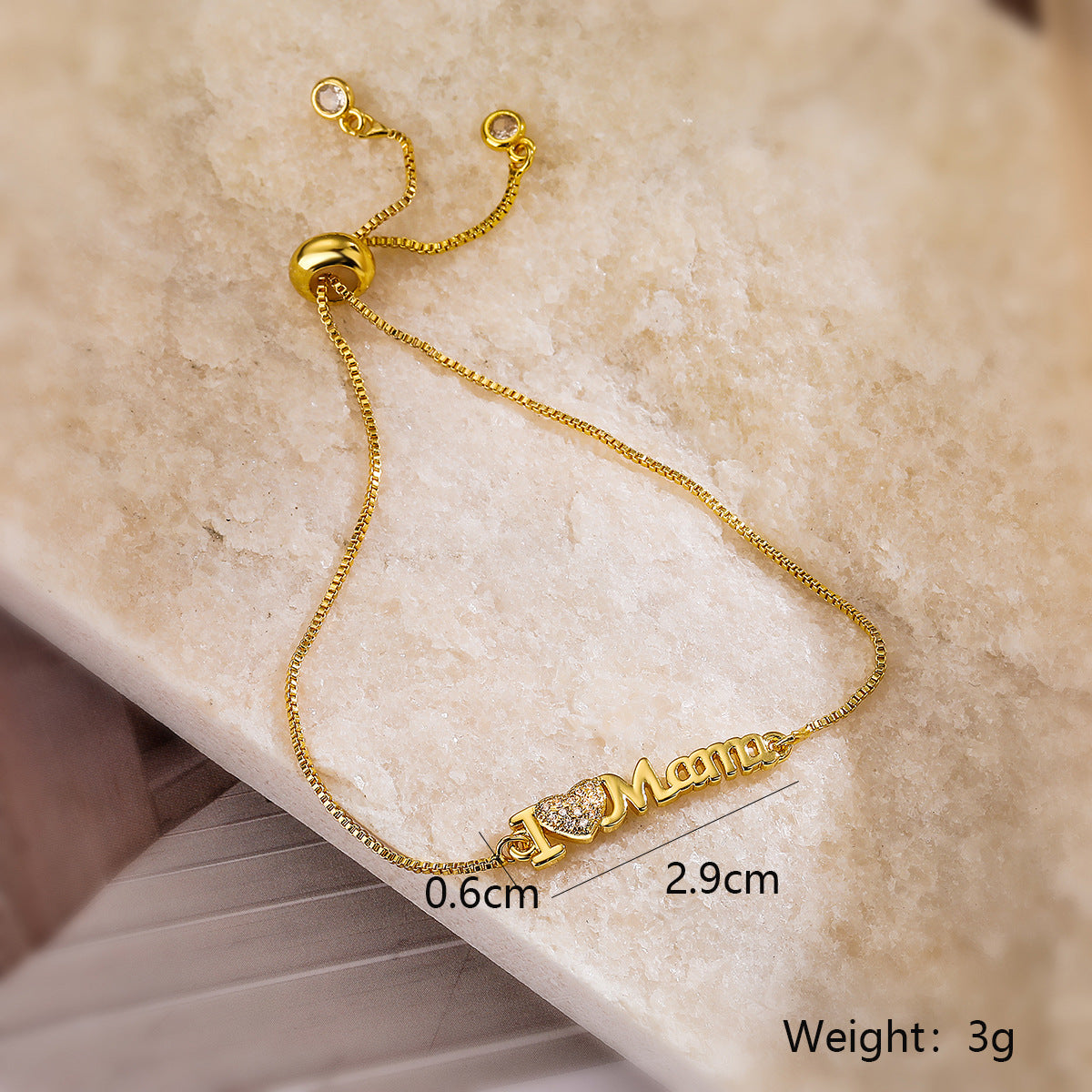 Minimalist Geometric Copper Bracelet with 18K Gold Plating and Cubic Zirconia Inlay for Women