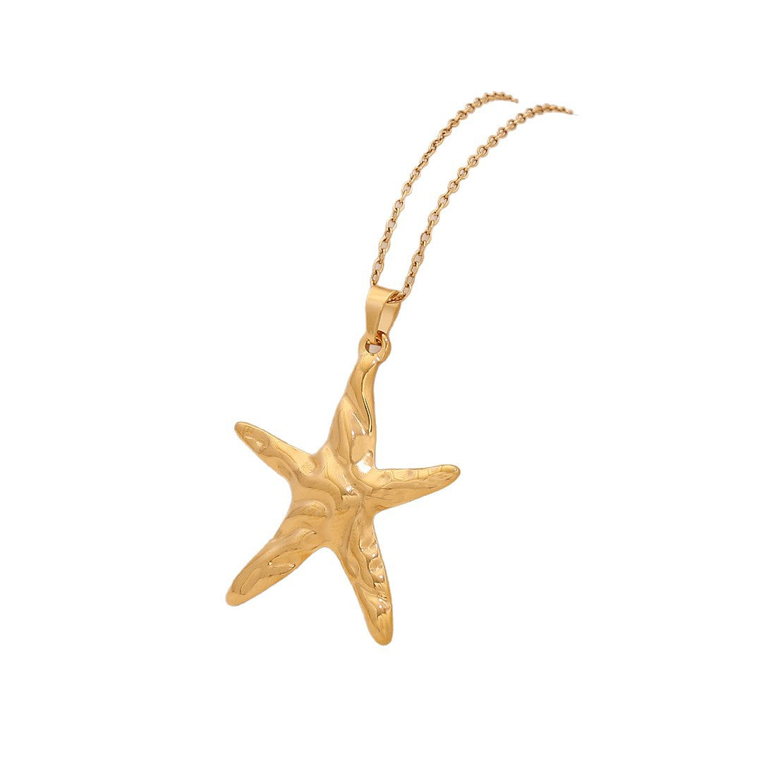 Personalized Stainless Steel Ocean Animal Pendant Necklace with Electroplated Finish - Starfish, Turtle, Seahorse & Tropical Fish Designs