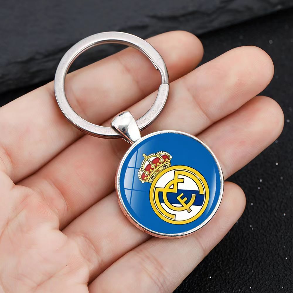 Minimalist Zinc Alloy Keychain with Team Crest Pattern