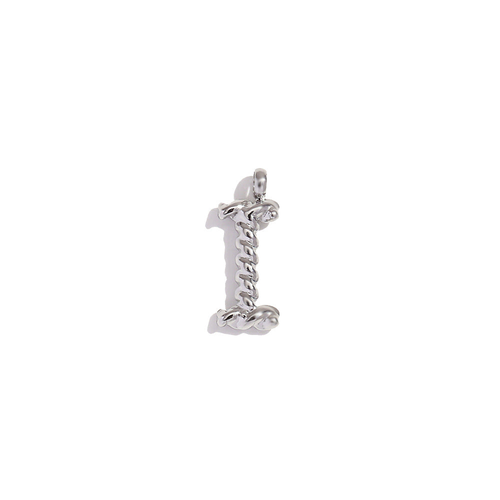 Collana con Pendente a Lettera Intrecciata Placcata in Acciaio Inossidabile, Stile Minimalista, da Donna