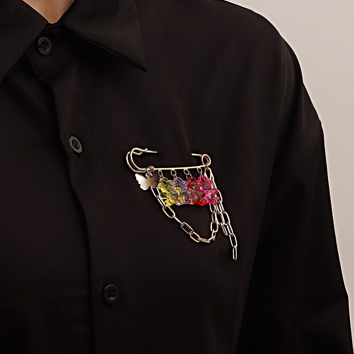 Sweet Geometric Bear Brooch Pendant for Women Alloy Plated Jewelry Accessory