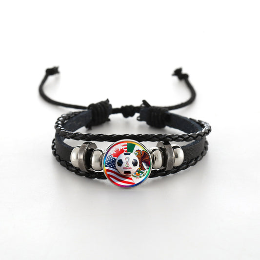 Unisex Leather Bracelet Fashion Casual Woven Bangle