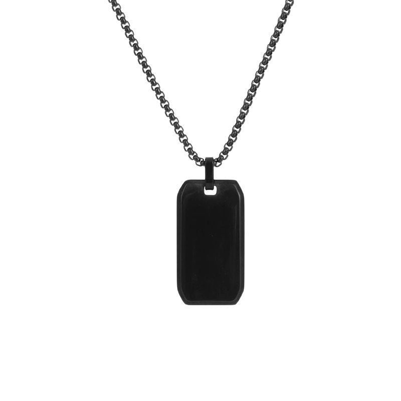 Collana unisex con ciondolo a piastrina per cane rettangolare geometrica personalizzata in acciaio al titanio