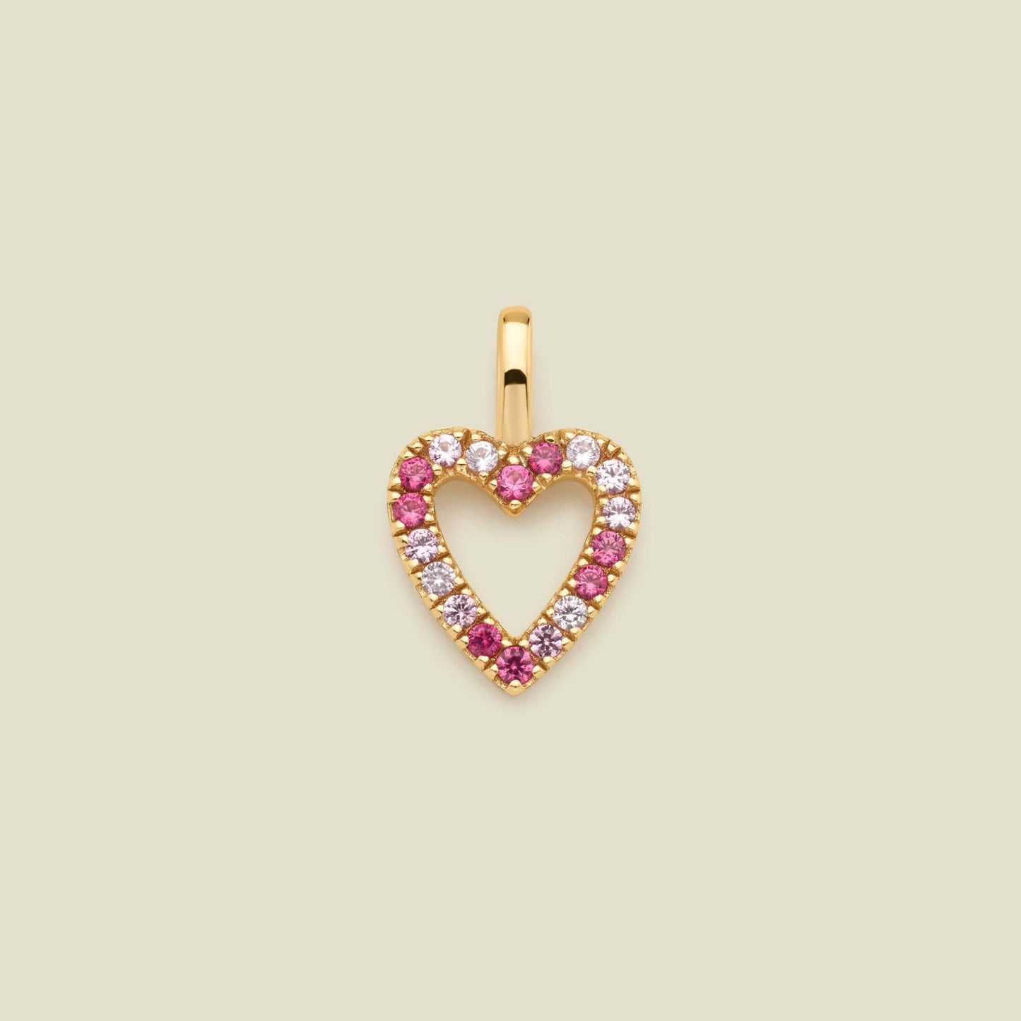 Minimalist Square Heart Brass Pendant with Cubic Zirconia Inlay DIY Charm Bar for Women