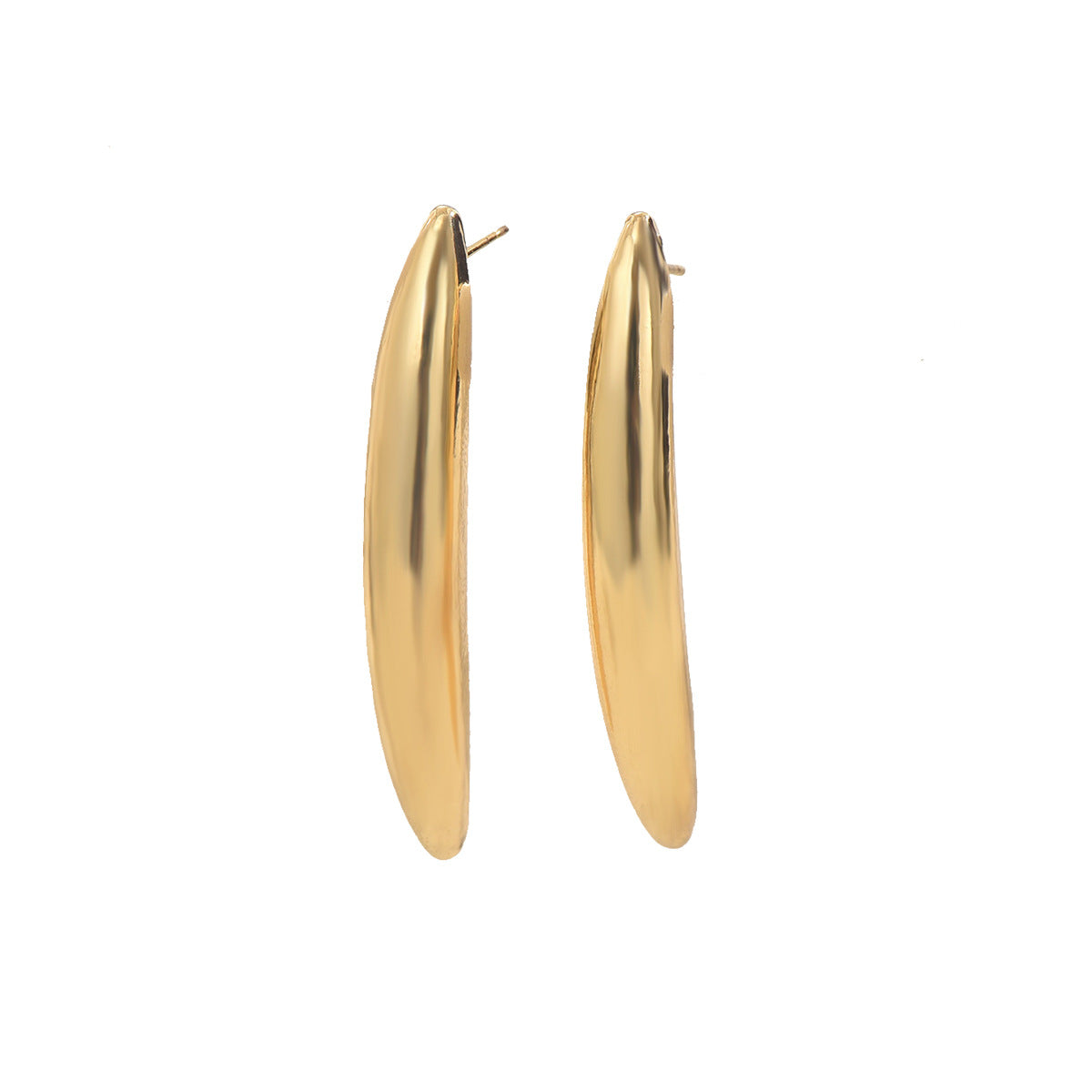 Pendientes de aleación de zinc con acabado chapado, geométricos minimalistas con forma de arco y lágrima para mujer