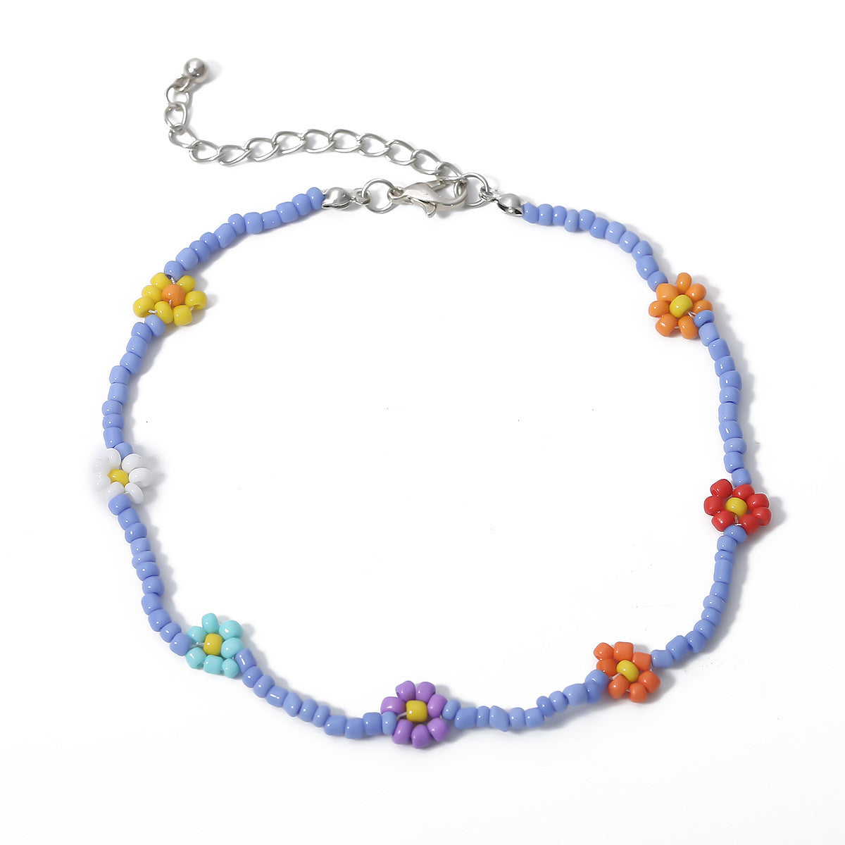 Collana da donna minimalista rustica con perline, floreale, geometrica, fatta a mano