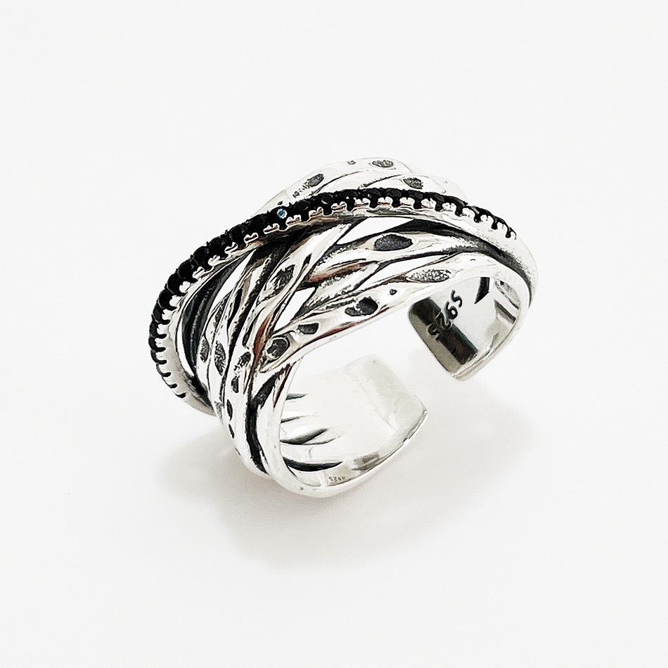 Anello a cuore da donna in argento sterling 925 vintage