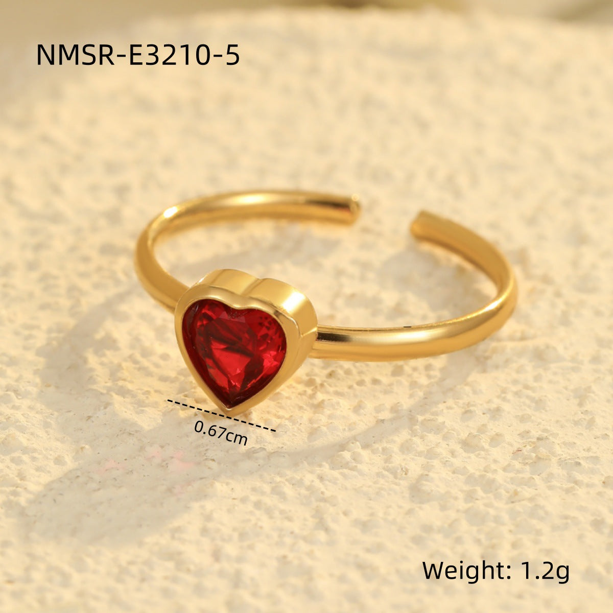 Anello Minimalista Geometrico Placcato Acciaio Inossidabile con Accento Zirconia per Donna