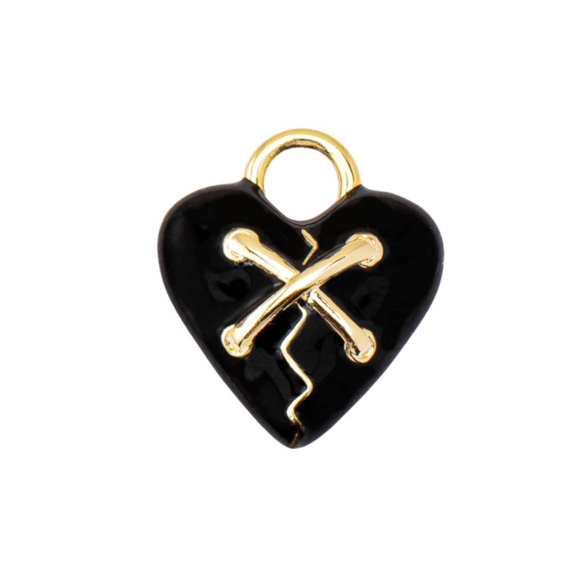 Vintage 18K Gold Plated Brass Drip Oil Cartoon Fruit Charm Bar for Women