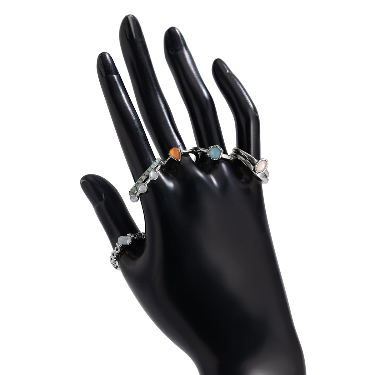 Anello da donna in lega a goccia geometrico minimalista con finitura placcata