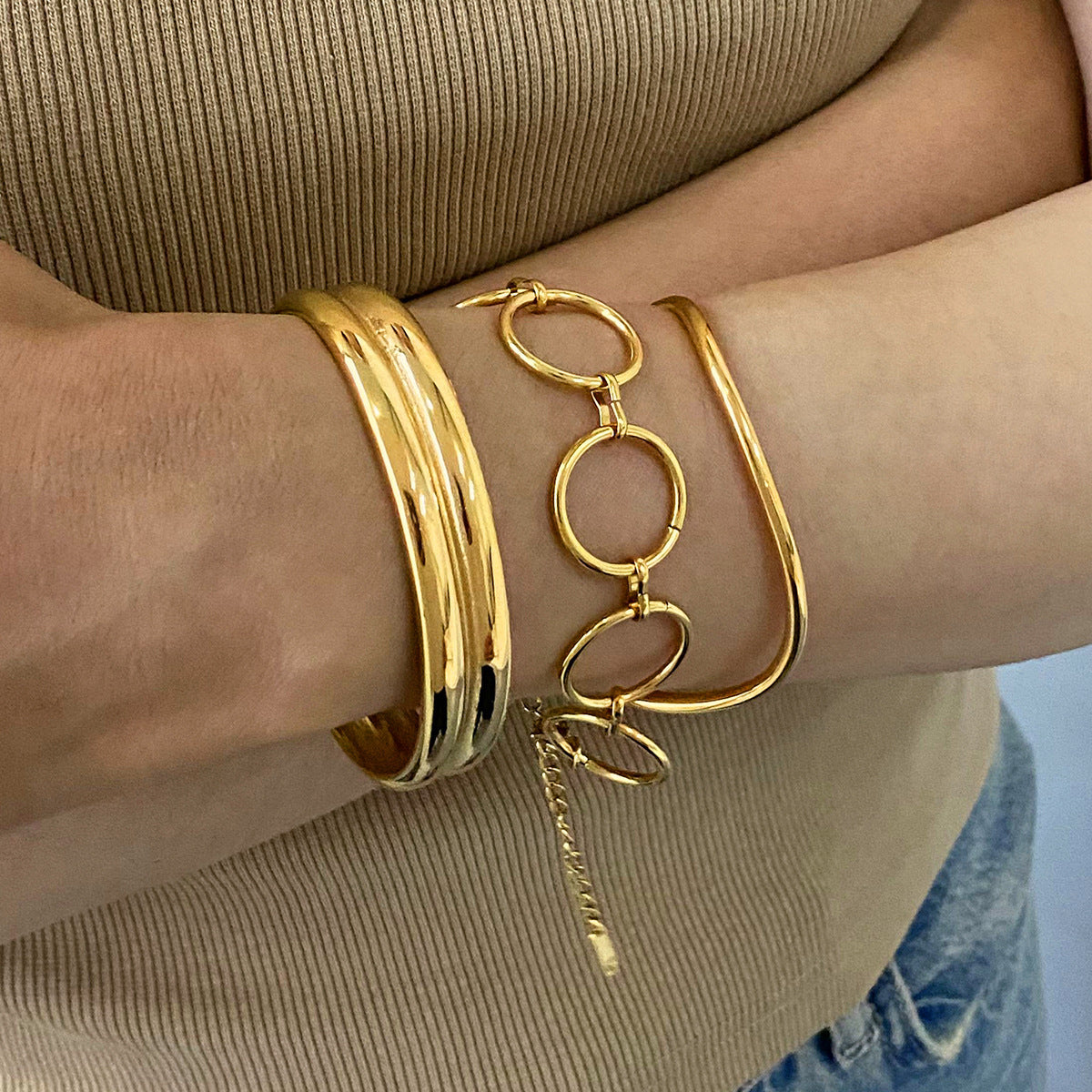 Minimalist Geometric Stainless Steel Plated Bracelet