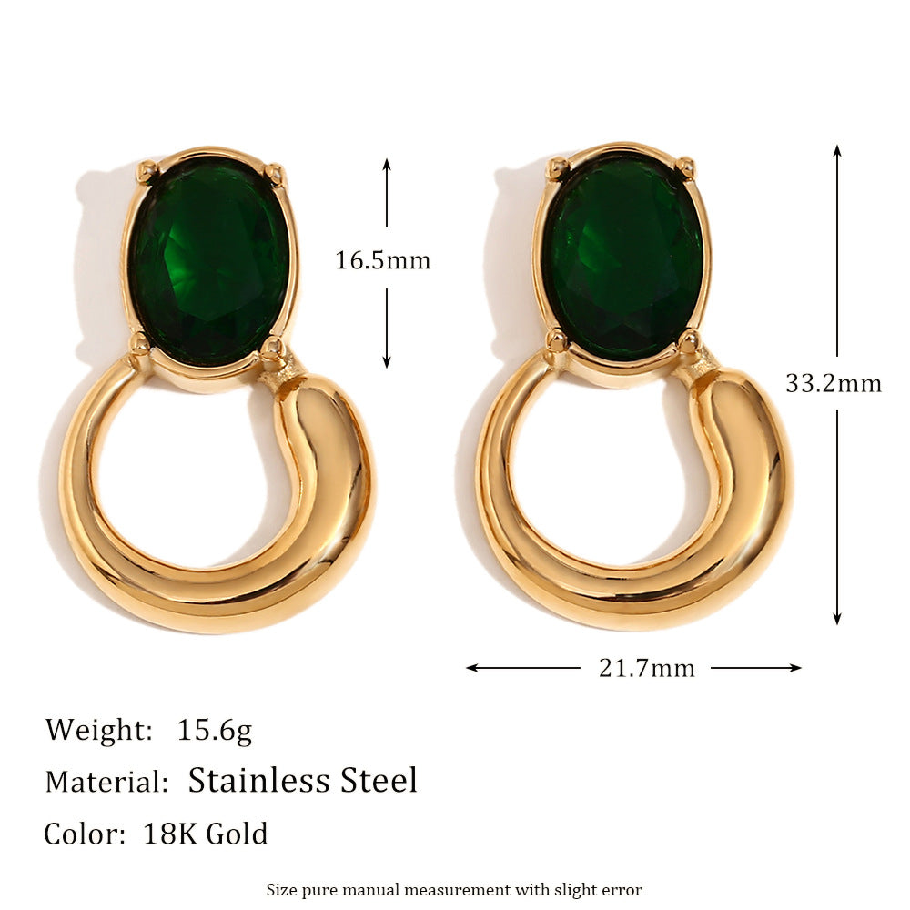 Orecchini minimalisti geometrici da donna in acciaio inossidabile placcato oro 18K con design a petalo plissettato irregolare