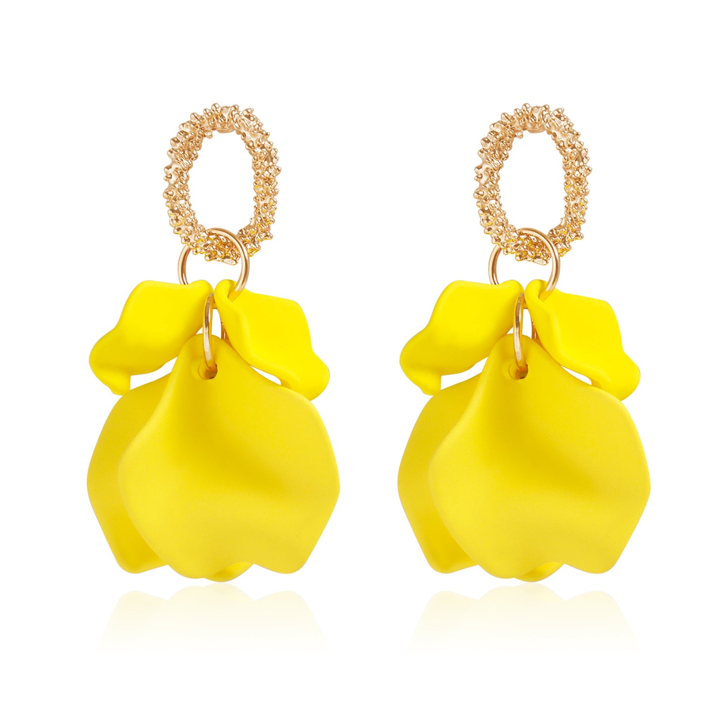 Vintage Floral Geometric Zinc Alloy Stud Earrings for Women with Plated Finish and Soft Garden-Inspired Design